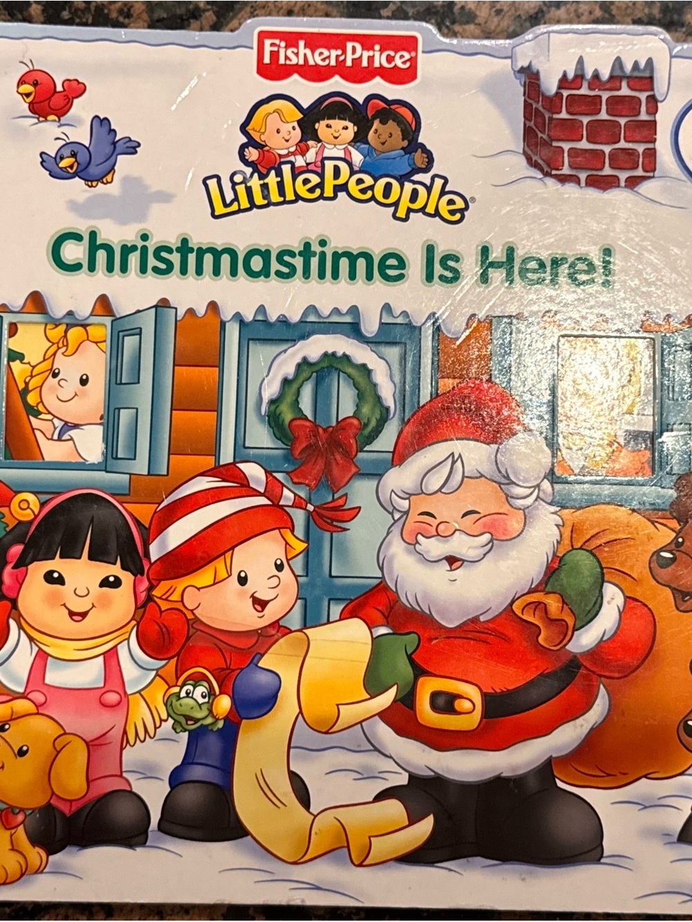 Fisher-Price Little People Holiday Book with Green, Red, White Accents